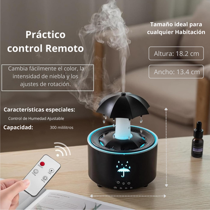 Humidificador relajante que simula la lluvia