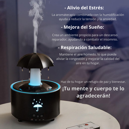 Humidificador relajante que simula la lluvia